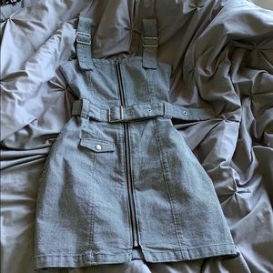 houndstooth zip up dress